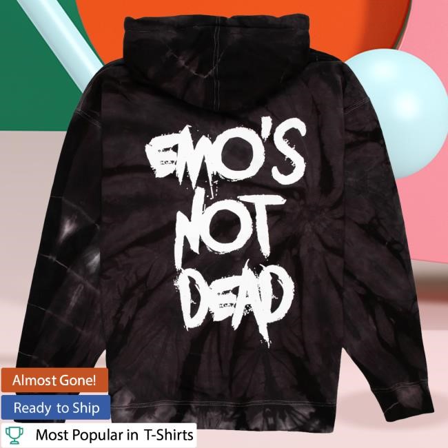Official Emo's Not Dead Apparel Clothing Crystal Dye Sweatshirts Black Emos Not Dead Merch