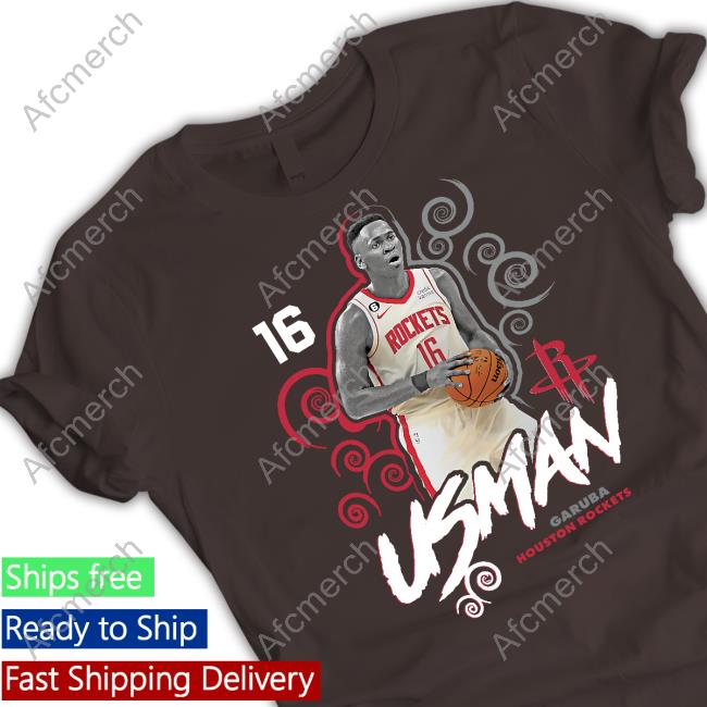 Fanatics Merch Usman Garuba Houston Rockets Player Name & Number Competitor T Shirt