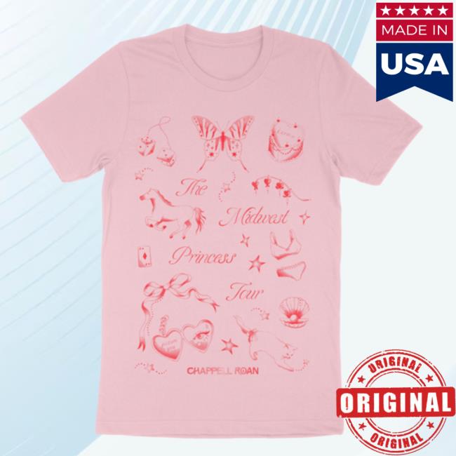 Official Chappell Roan Merch The Midwest Princess Tour Australia 2023 Tee Shirt