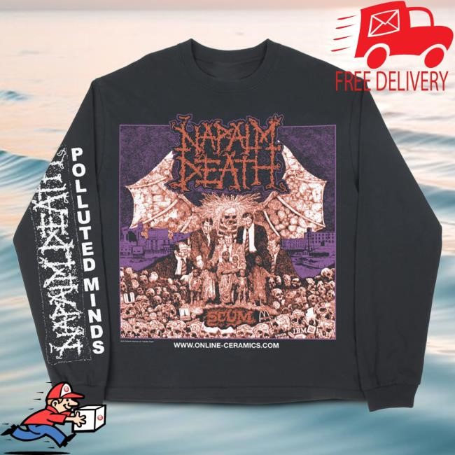 Online Ceramics Polluted Minds Off-Black LS Tee