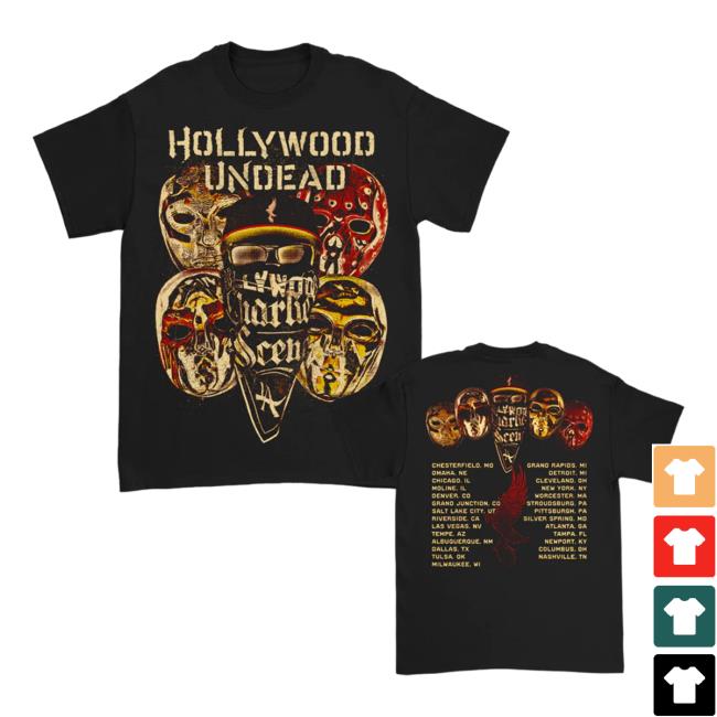 Hollywood Undead Merch Store Mask 2023 Tour Shirt New Black HollywoodUndead