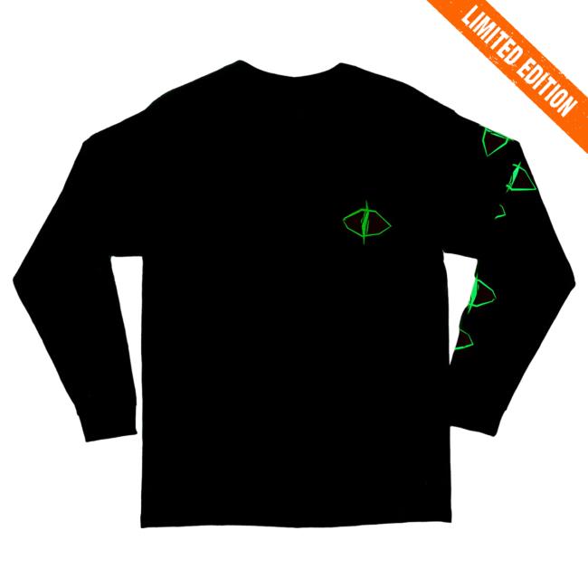 Official Critical Role Merch Store Eyes Of Nine Long Sleeve T-Shirt Black/Green CriticalRole Shop