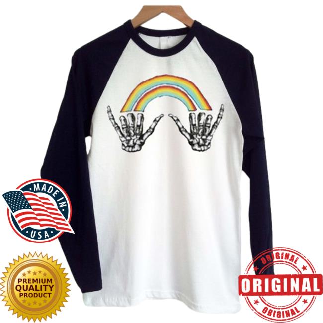 Rainbow Skeleton Hand Vintage Long Sleeve Shirt
