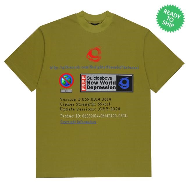Official G59 Records Merch Ad Blocker New Shirt (Olive) G59Records