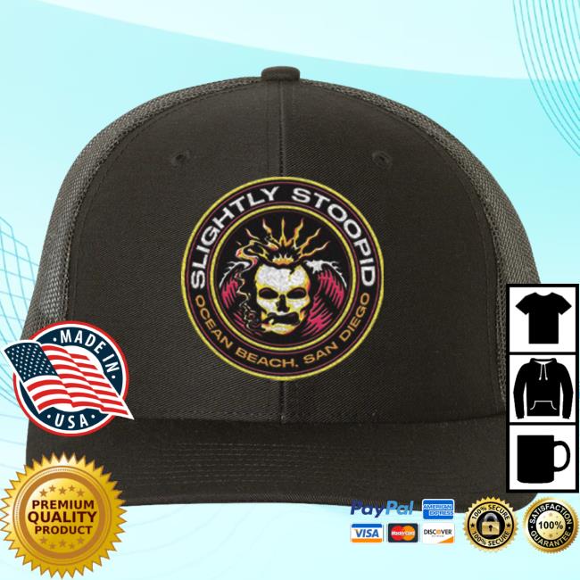 Official Slightly Stoopid Merch Store Shop Slightly Stoopid Smoking Skull Patch Hat SlightlyStoopid