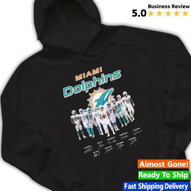 Miami Dolphins Team Football Signatures Tee Shirt