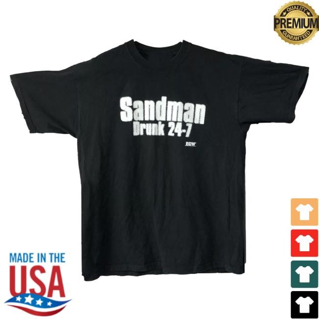 ECW Sandman Drunk 24-7 Vintage T-Shirts
