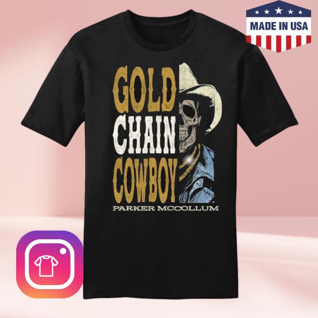 Official Parker Mccollum Merch Gold Chain Cowboy Skull Hoodie