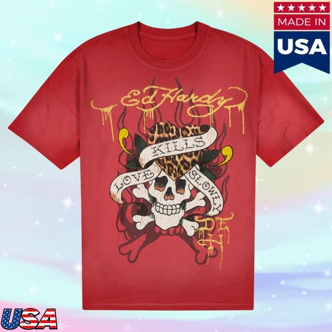 Official Ed Hardy Merch Store LKS Skull Boxy Tees