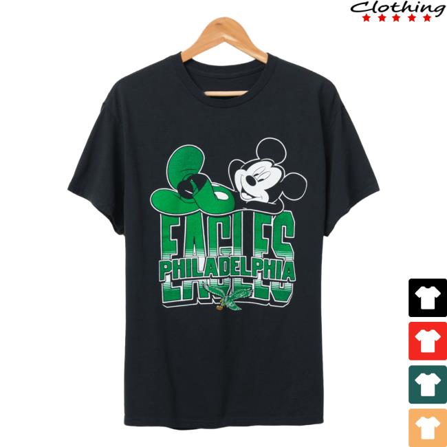 Official Junk Food Apparel Clothing Store Shop Junkfoodclothing Philadelphia Eagles MickeyMouse's Kick Back Shirt