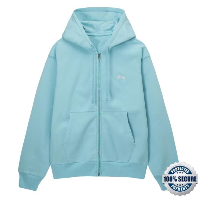 Official Stussy Clothing Store Shop Merch Stock Logo Zip Up Sweater Blue Apparel