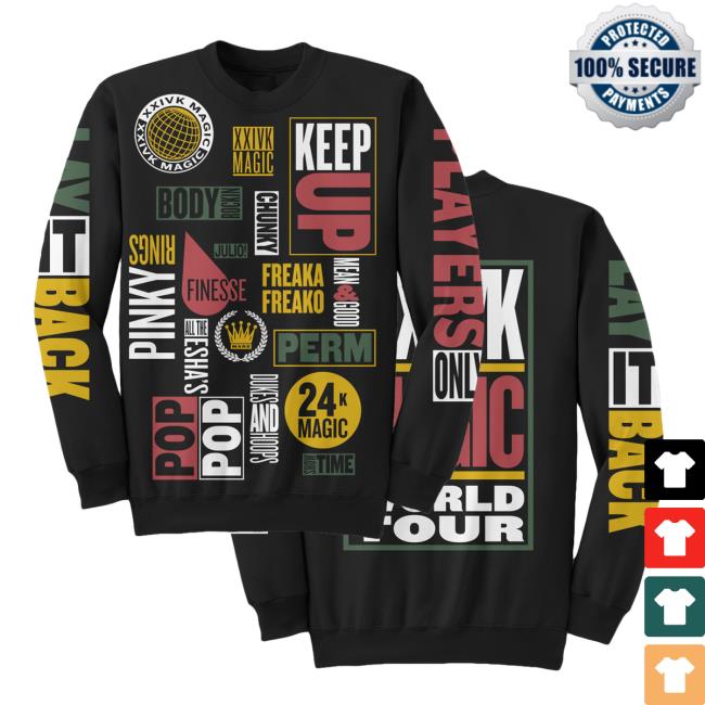 Official Bruno Mars Apparel Clothing Merch Store Bruno Mars 24K Xxivk Magic World Tour Hoodie 2018 Edition BrunoMars Shop