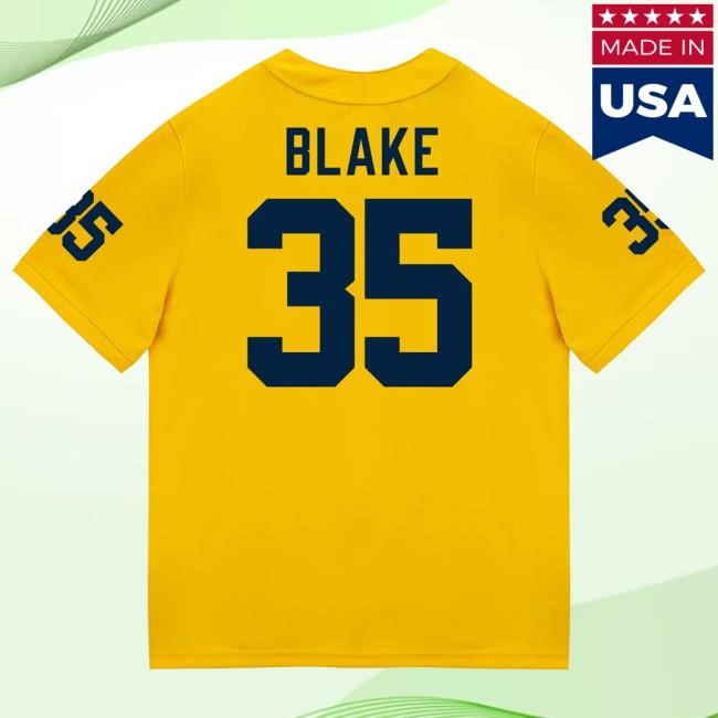 Michigan Wolverines #35 Stuart Blake Student Athlete Maize Football Jersey Tees The M Den Shop Official