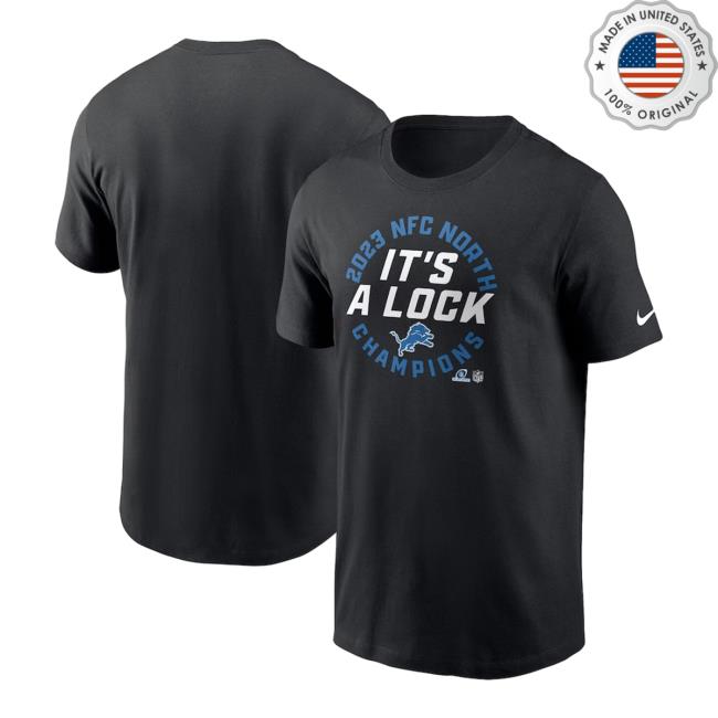 Detroit Lions 2023 NFC North Division Champions Locker Room Trophy Collection Shirts