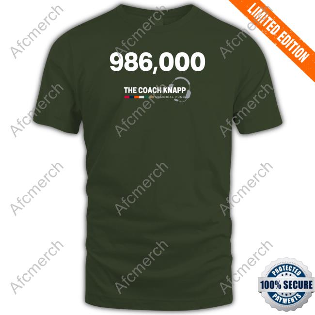 986,000 The Coach Knapp Memorial Fund Shirt Black Robert Saleh 986,000 The Coach Knapp Memorial Fund Shirt