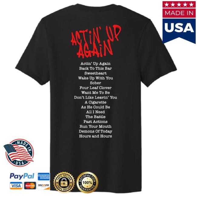Official Gavin Adcock Merch Store Actin' Up Again Album Tee