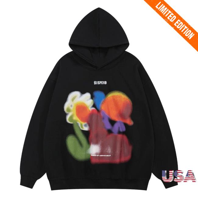 Official Aelfric Eden Clothing Merch Store Aelfric Eden Floral Blurring Design Hoody Black AelfricEden