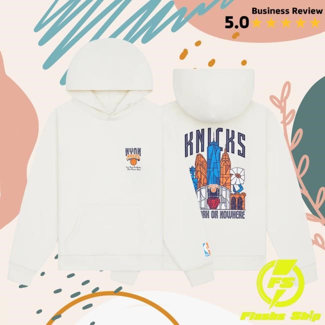 Official Msg Merch Store Shop New York Knicks NYON x Knicks Skyscraper Cream Attractive Hoodie