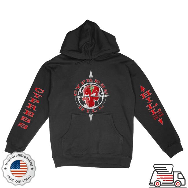 Official Cypress Hill Merch Cypress Hill OG Skull & Compass Pullover Sweatshirt CypressHill