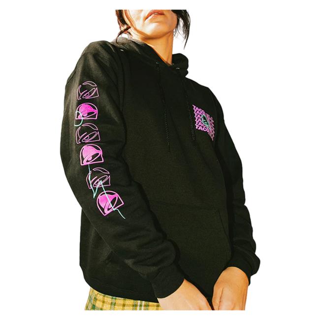 Official Taco Bell Apparel Clothing Store Shop Crimped Style Black Sweatshirts Tacobell Merch