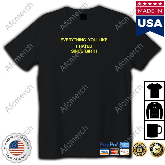 Shtreetwear Everything You Like I Hated Since Birth T-Shirt