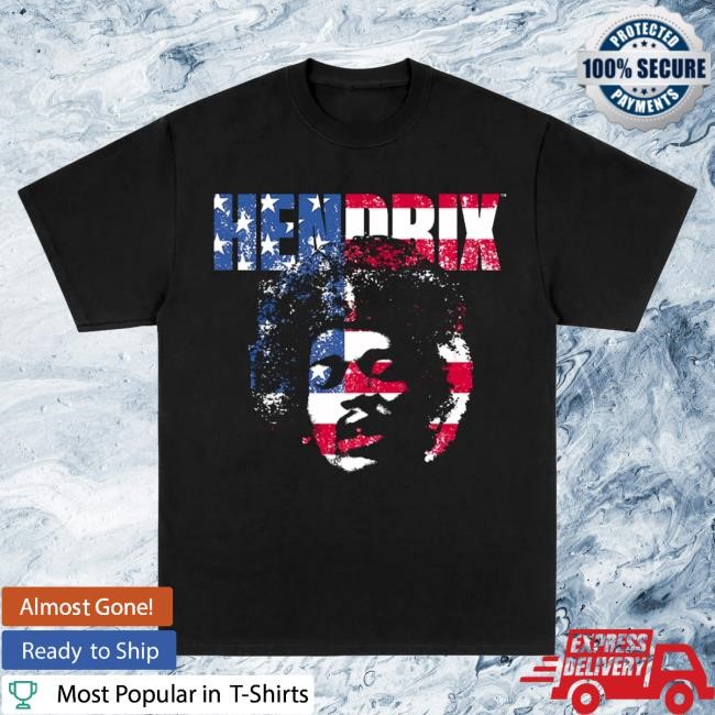 Jimi Hendrix Flag Top Shirt Black