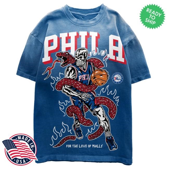 For the Love of Philly Hot Shirt - Blue | Warren Lotas Official NBA