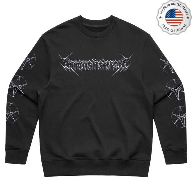 Official Bring Me The Horizon Shop Chrome Logo Black Crew Neck Sweatshirt BMTH