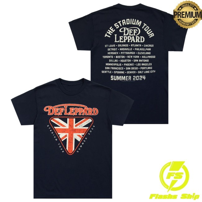 Union Jack Summer Stadium Tour Shirt Def Leppard Official Store
