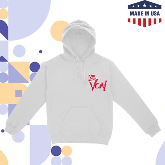 Official Merch Bar Store King Von Top Of The World Pullover Hoodie White MerchBar KingVon Apparel Clothing Shop