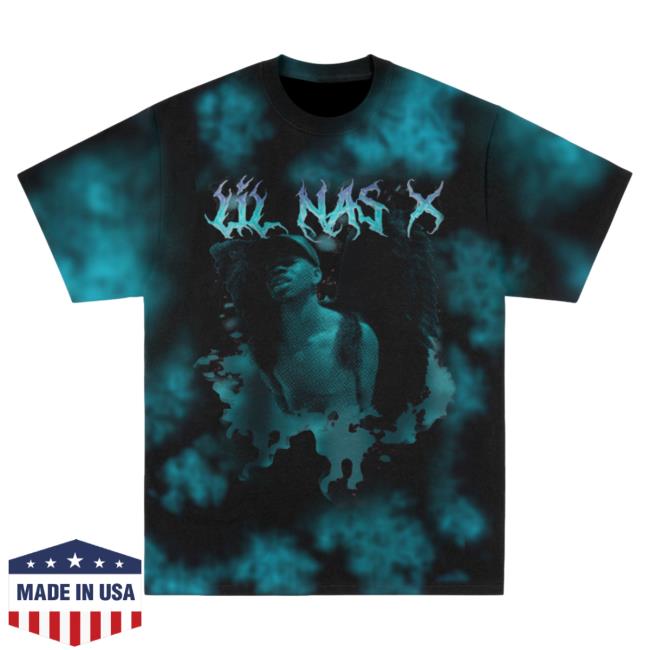 Official Lil Nas X Merch Store Lil Nas X Black & Blue Tie-Dye Shirt New Lil Nas X Apparel Clothing Shop LilNa