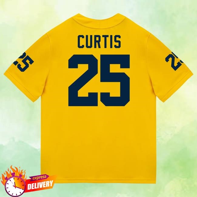 The M Den Michigan Wolverines #25 Mason Curtis Student Athlete Maize Football Jersey Tee
