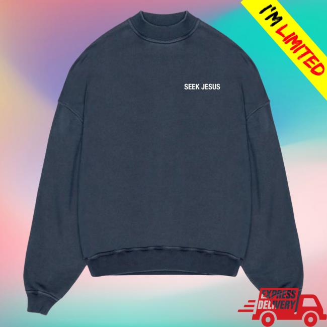 Official Seek Jesus Merch Store Seek Jesus - Crew neck Sweatshirt Navy Seek Jesus Apparel Clothing SeekJesus