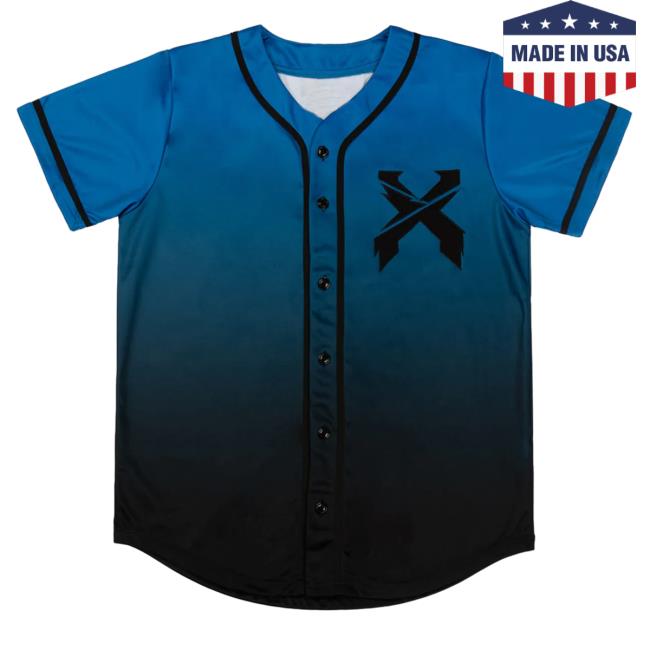Official Headbanger Excision Blue Black Gradient Baseball Jersey Tee Shirt
