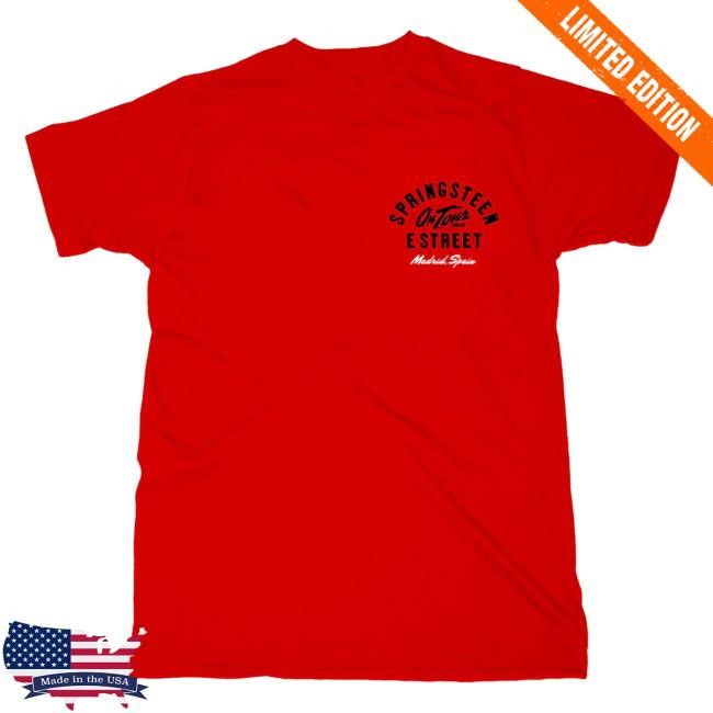 Officia Bruce Springsteen Merch Store Springsteen & The E-Street Band Madrid 2024 Limited Edition Tour T Shirt