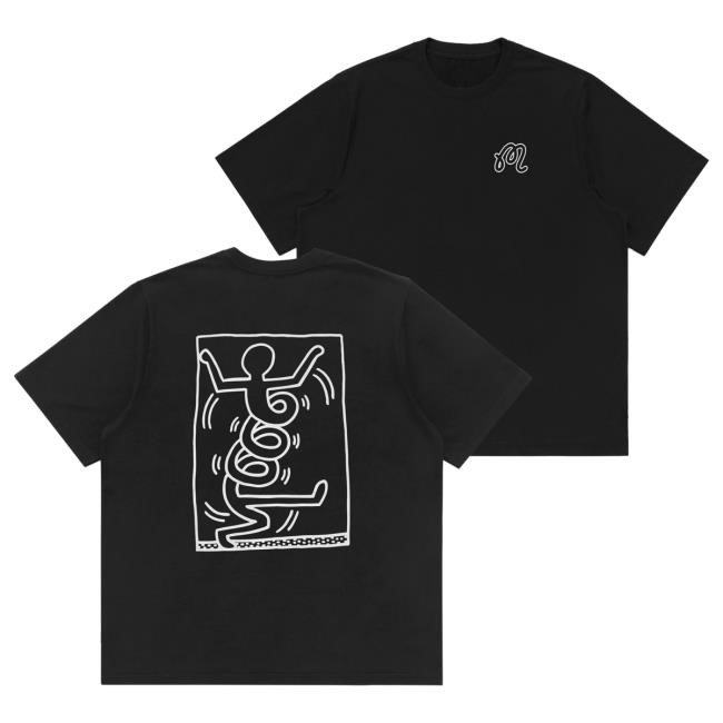 Official Complex Merch Store Shop Malbon Golf Malbon X Keith Haring Short Sleeve Attractive Shirt Black
