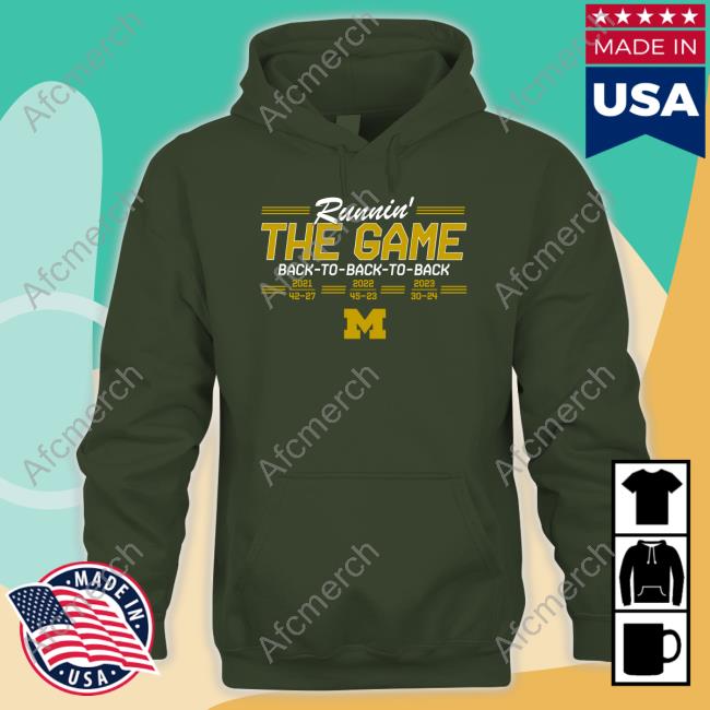 Michigan Football Back-To-Back-To-Back Tee Shirt