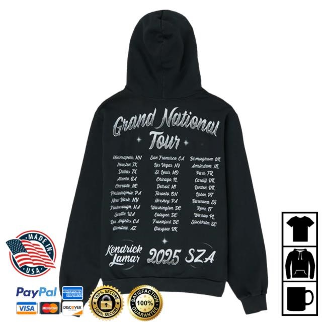 Official Sza And Kendrick Tour Merch GNT Gloria Bug Tour Hooded Sweatshirt Grand National Tour