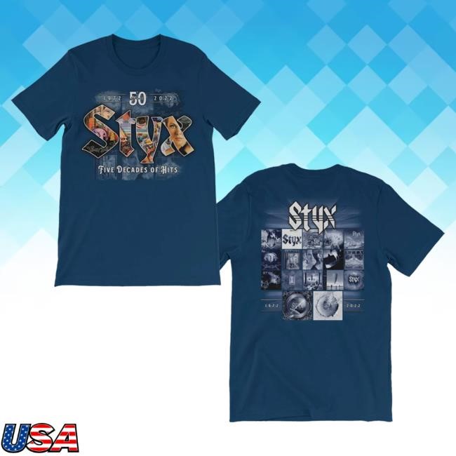 Official Styx World Clothing Styx - 5 Decades Of Hits Shirt 2024