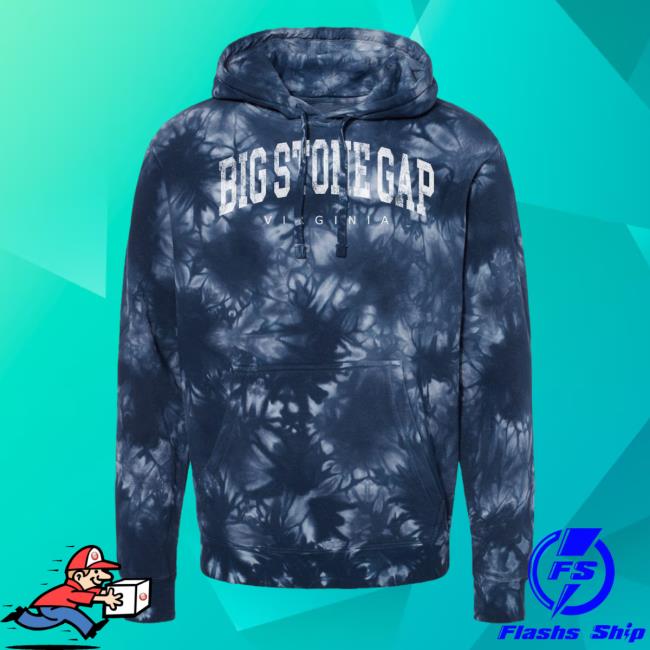 Official Hometown Apparel Clothing Merch Big Stone Gap Virginia Urban Vibe Tie-Dye Hood Tie Dye Navy / White
