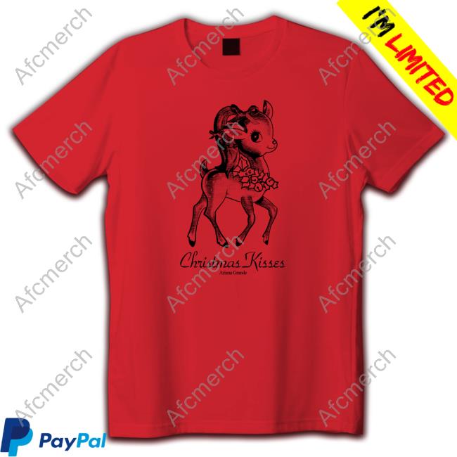 Christmas Kisses Reindeer Long Sleeved T Shirt