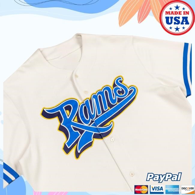 Official Born X Raised Merch Store Born X Raised + Rams Button Up Jersey: Bone Shirts