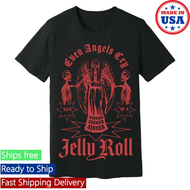 Jelly Roll Merch Black Angels Tee Shirt Jellyroll615