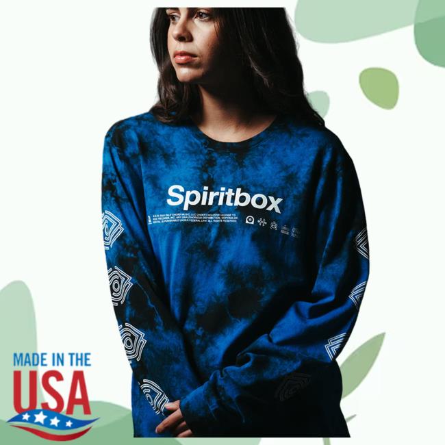 Official Spiritbox Merch Eternal Blue Crystal Wash Tie Dye Long Sleeve T Shirt