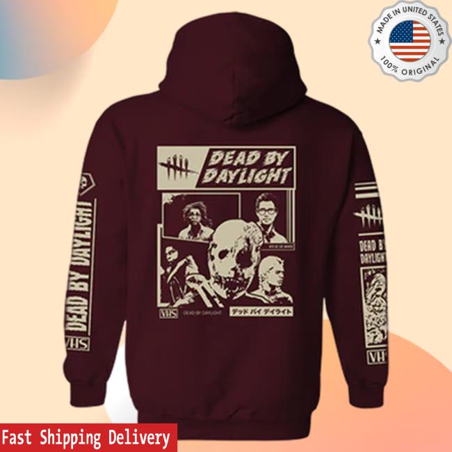 Official Dead By Daylight Merch Store Dead By Daylight Retro Trapper Hoody Old Vhs Design Burgundy Deadbydaylight Shop