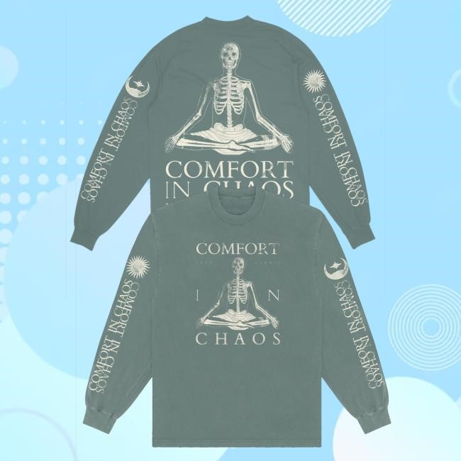John Summit Official Merch Clothing John Summit Comfort In Chaos Tracklist Eucalyptus Mens Long Sleeve Shirts