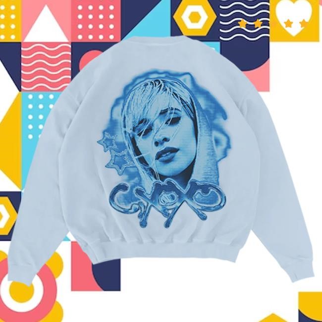 Official Camila Cabello Clothing Store C,Xoxo Ice Blue Pull Over Hoodie
