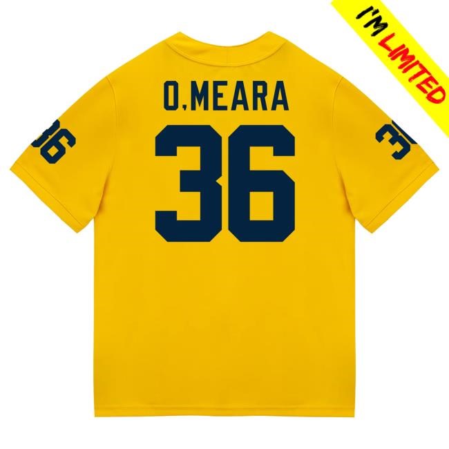 The M Den Michigan Wolverines #36 Tomas O'Meara Student Athlete Maize Football Jersey Tees